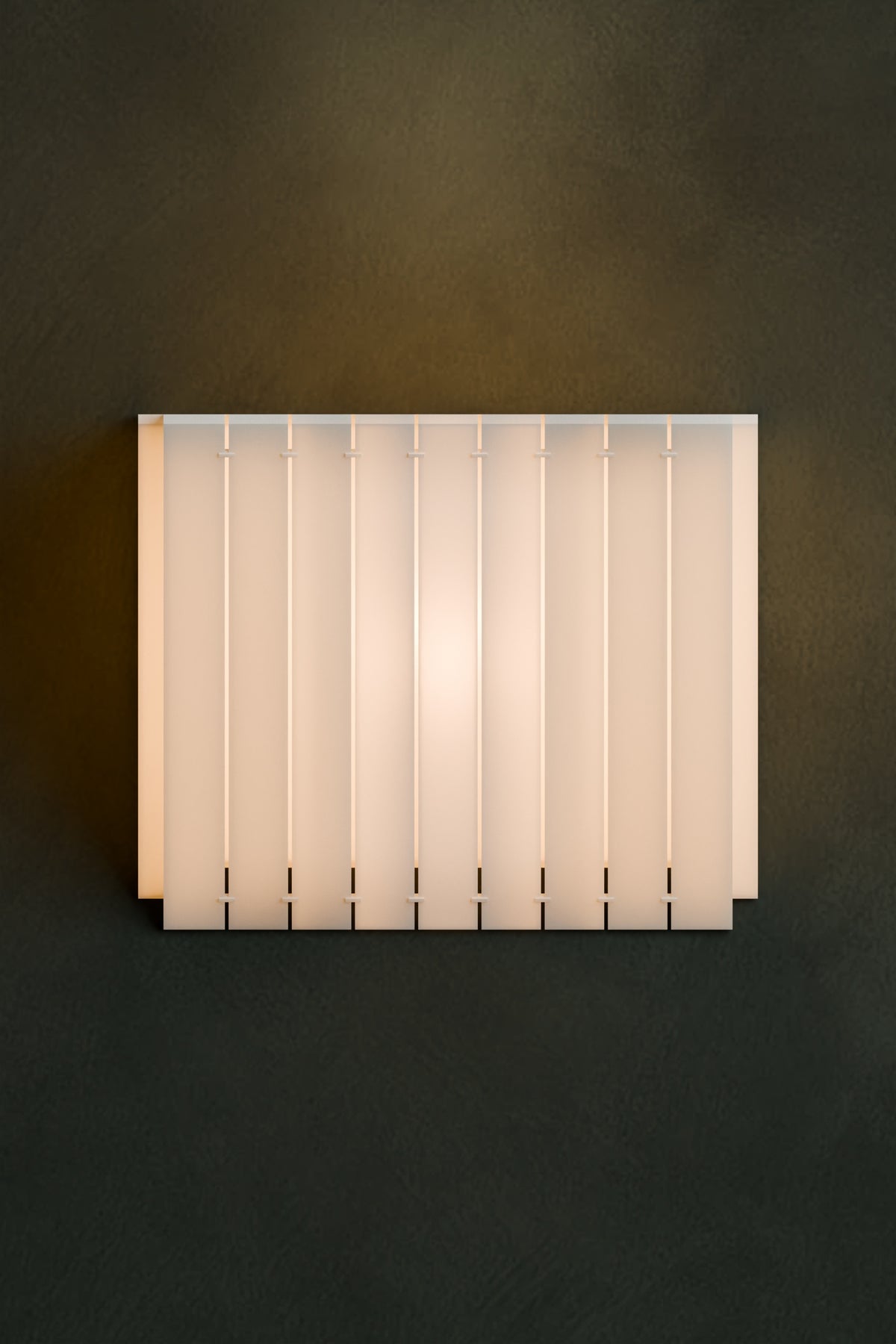 LEIT 21 off-white textured PETG wall sconce, straight front view.